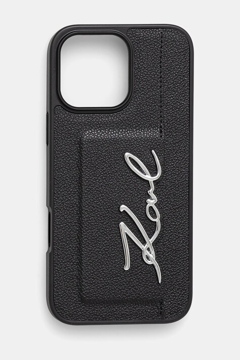 Karl Lagerfeld Husa pentru telefon iPhone 16 Pro Max culoarea negru, KLHCP16XPGPVKSK