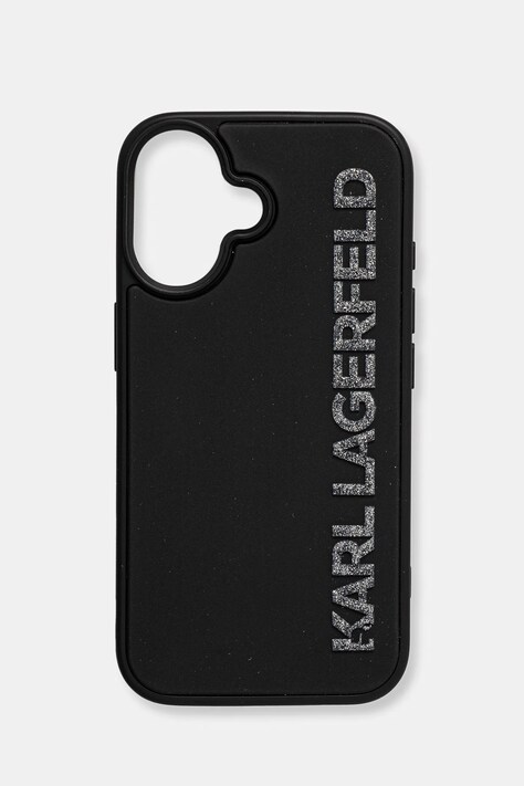 Karl Lagerfeld Husa pentru telefon iPhone 16 culoarea negru, KLHCP16SRBKGVCK