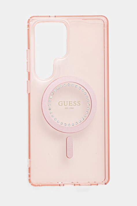 Obal na telefon Guess Samsung Galaxy S25 Ultra růžová barva, GUHMS25LPFTDTEP