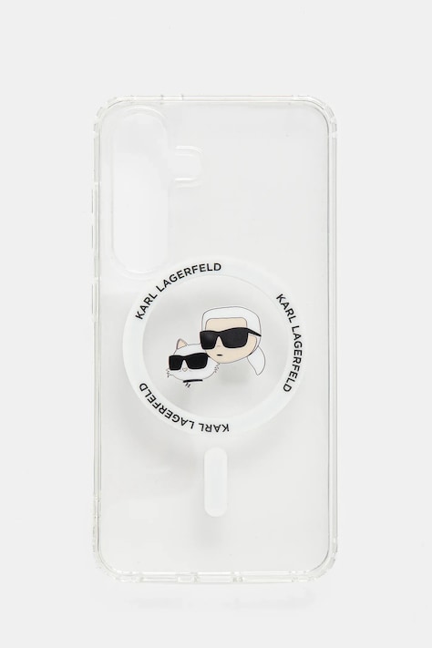 Obal na telefon Karl Lagerfeld Samsung Galaxy S25 bílá barva, KLHMS25SHLSKCH