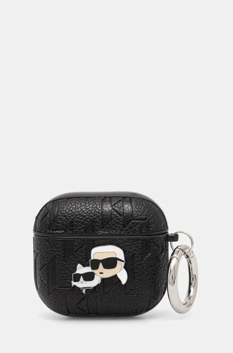 Karl Lagerfeld husa airpods 4 culoarea negru, KLA4PGKCPK