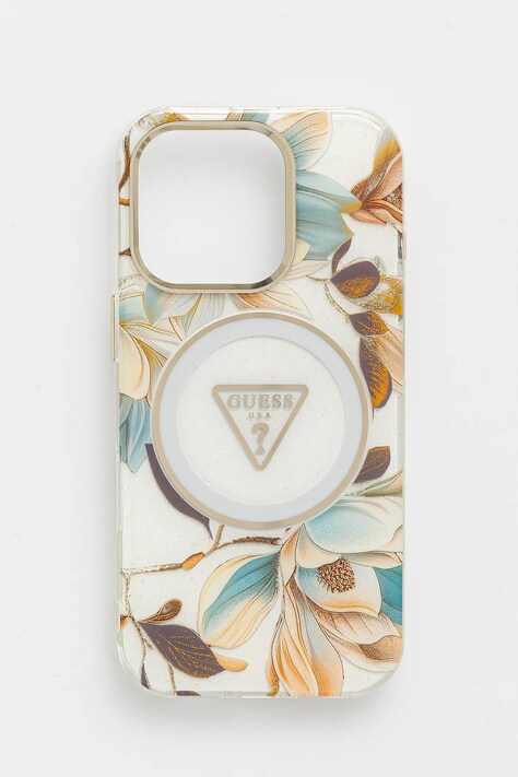 Guess carcasă de telefon iPhone 16 Pro culoarea alb, GUHMP16LHFLPEDH