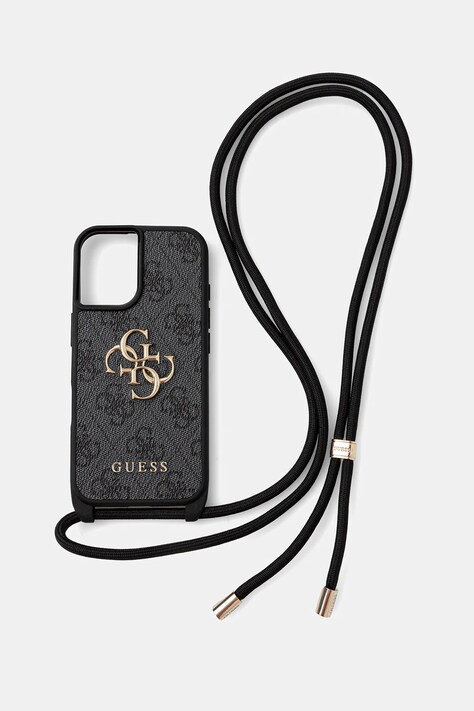 Obal na telefon Guess iPhone 16 černá barva, GUHCP16SP4GMGCRK