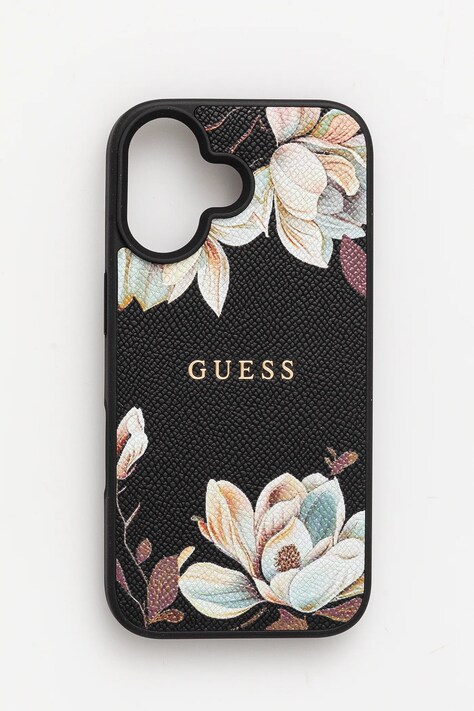 Guess carcasă de telefon iPhone 16 culoarea negru, GUHMP16SPGNMPLMK