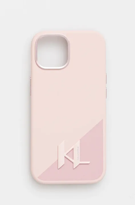Puzdro na mobil Karl Lagerfeld iPhone 15 ružová farba, KLHMP15SSCMKMPCP