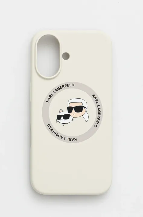 Karl Lagerfeld etui na telefon iPhone 16 kolor beżowy KLHMP16SSKCHTCE
