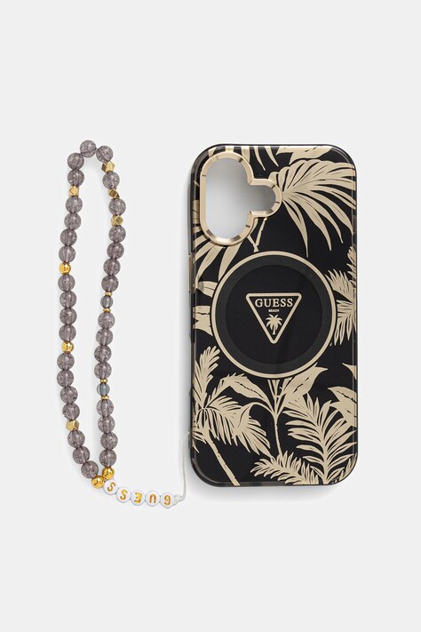 Obal na telefon Guess iPhone 16 černá barva, GUHMP16SHPCTPLSK