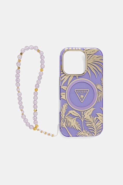 Obal na telefon Guess iPhone 16 Pro fialová barva, GUHMP16LHPCTPLSU