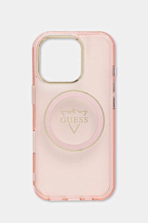 Obal na telefon Guess iPhone 16 Pro růžová barva, GUHMP16LHFGTMSLSP
