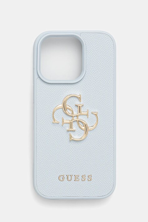Obal na telefon Guess iPhone 16 Pro modrá barva, GUHCP16LPGT4MBB