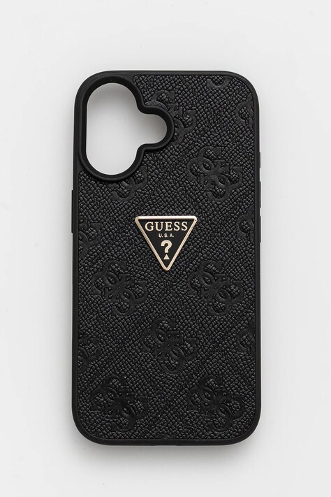 Guess carcasă de telefon iPhone 16 culoarea negru, GUHCP16SPGP4STRK