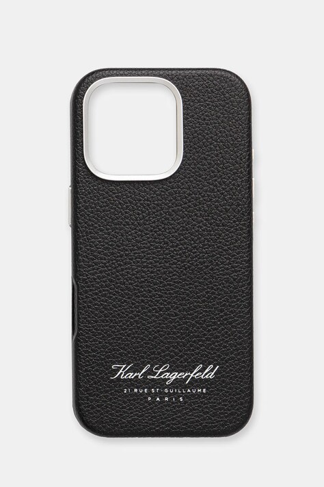 Obal na telefon Karl Lagerfeld iPhone 16 Pro černá barva, KLHCP16LPGWCMKHK