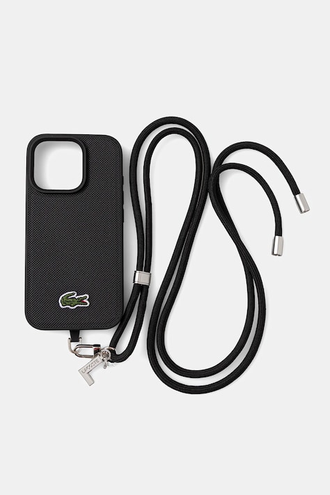 Lacoste carcasă de telefon iPhone 16 Pro culoarea negru, LCHMBCP16LPVCK