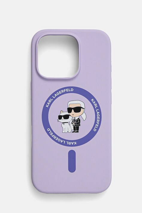 Obal na telefon Karl Lagerfeld iPhone 16 Pro fialová barva, KLHMP16LSCMKCRHU