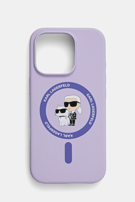 Etui za telefon Karl Lagerfeld iPhone 16 Pro vijolična barva, KLHMP16LSCMKCRHU