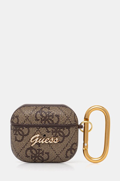 Guess husă airpods 3 culoarea maro, GUA34GSMW