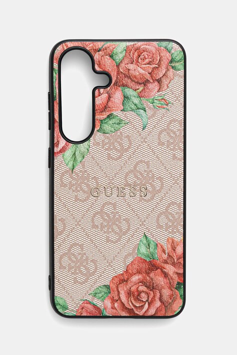 Obal na telefon Guess Samsung Galaxy S25 růžová barva, GUHMS25SP4ROPEMCP