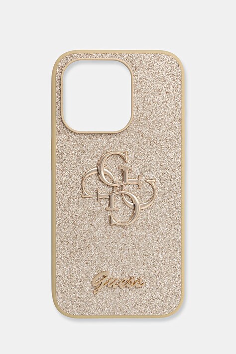 Obal na telefon Guess iPhone 15 Pro zlatá barva, GUHCP15LHG4SGD
