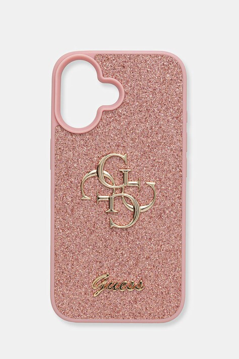Obal na telefon Guess iPhone 16 růžová barva, GUHCP16SHG4SGP