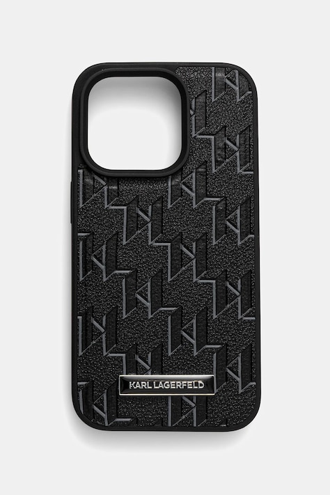 Θήκη κινητού Karl Lagerfeld iPhone 15 Pro χρώμα: μαύρο, KLHMP15LPKHPORPK