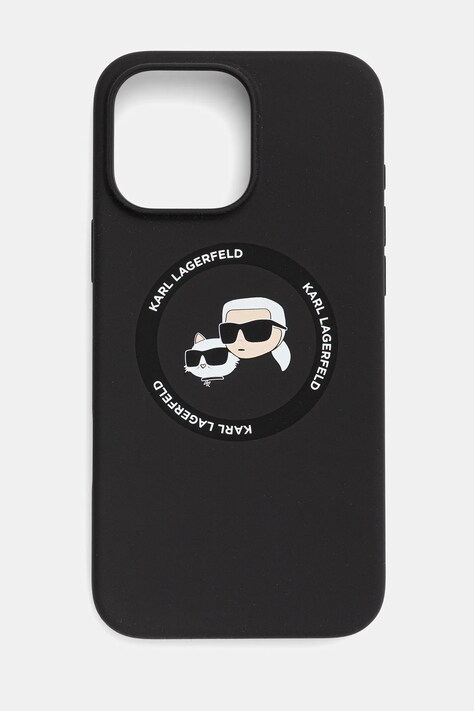Obal na telefon Karl Lagerfeld iPhone 16 Pro Max černá barva, KLHMP16XSKCHTCK