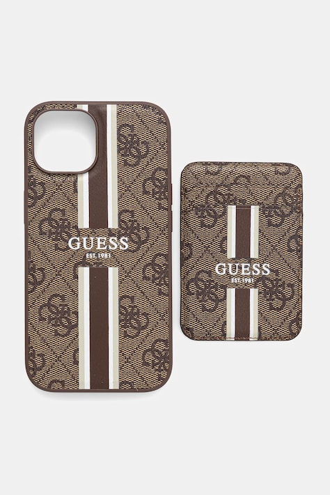 Θήκη κινητού Guess iPhone 15 χρώμα: καφέ, GUBPHCP15SP4RPSW