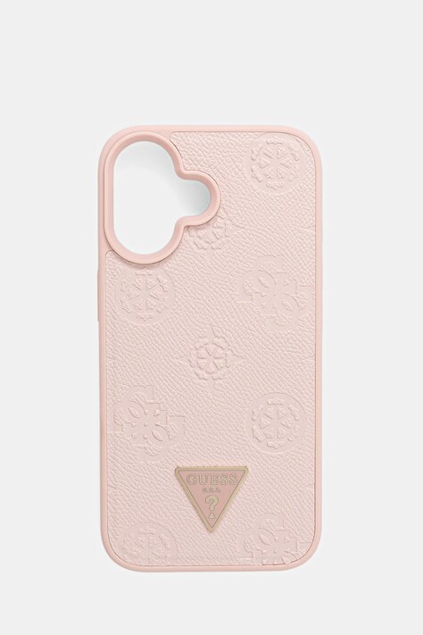 Guess husă pentru telefon iPhone 16 culoarea roz, GUHMP16SPGBTMP