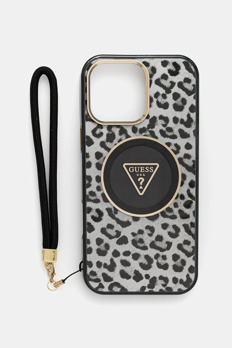 Guess etui na telefon iPhone 16 Pro Max kolor czarny GUHMP16XHLORSSK