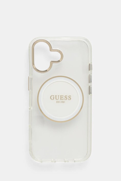 Guess etui na telefon iPhone 16 kolor biały GUHMP16SHTDRCEDH