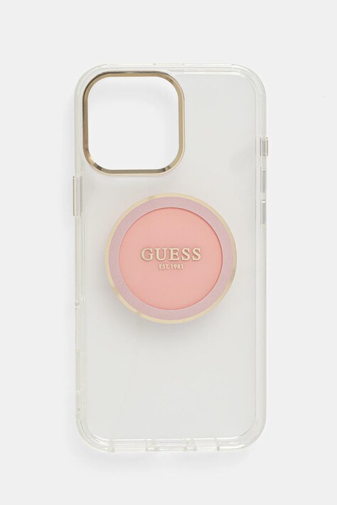 Guess etui na telefon iPhone 16 Pro Max kolor różowy GUHMP16XHTDRCEDP