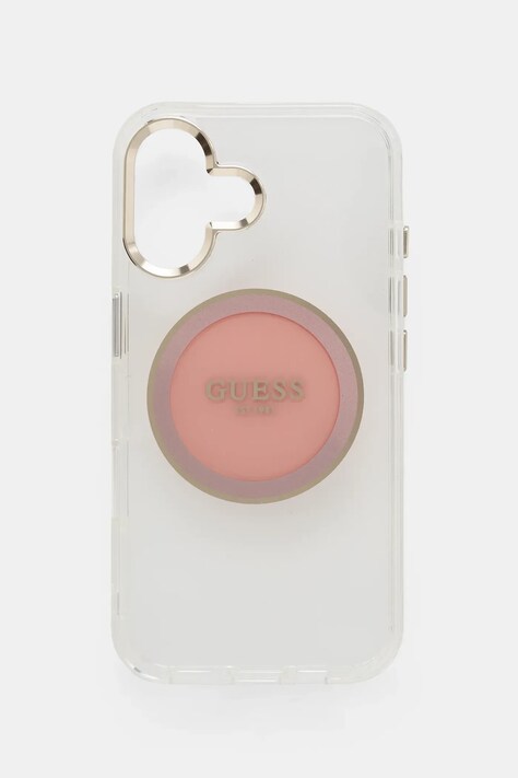 Guess etui na telefon iPhone 16 kolor różowy GUHMP16SHTDRCEDP