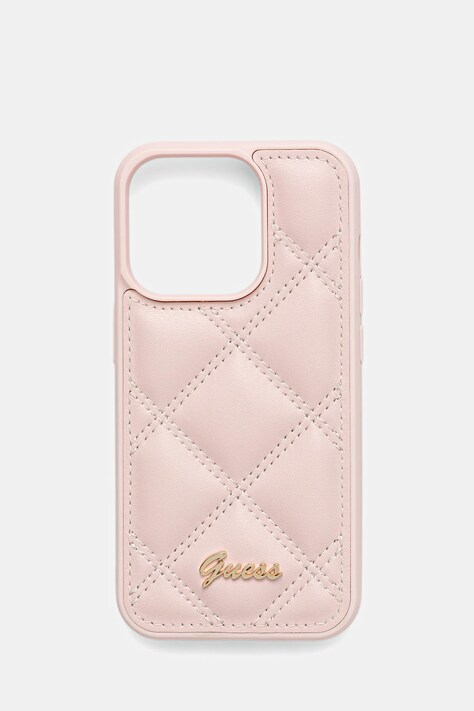 Guess husă pentru telefon iPhone 15 Pro 6.1" culoarea roz, GUHCP15LPSQSQSP