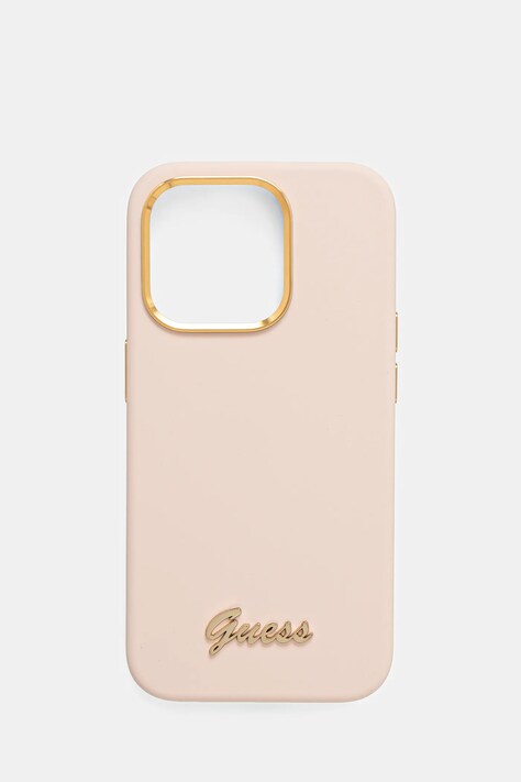 Obal na telefon Guess iPhone 15 Pro 6.1" růžová barva, GUHCP15LSMBSLP
