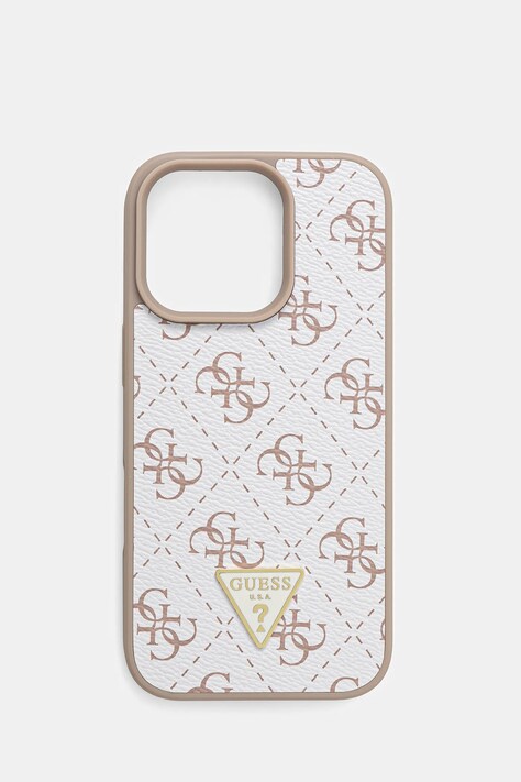 Guess etui na telefon iPhone 16 Pro 6.3" kolor biały GUHCP16LPG4GPH