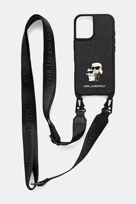 Obal na telefon Karl Lagerfeld iPhone 16 6.1" černá barva, KLHCP16SSAKCPBK