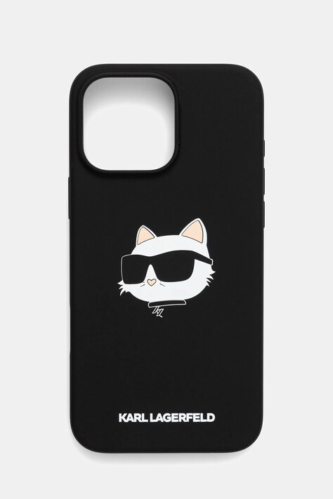 Karl Lagerfeld husă pentru telefon iPhone 16 Pro Max 6.9" culoarea negru, KLHMP16XSCHPPLK