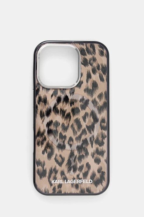 Karl Lagerfeld etui na telefon iPhone 16 Pro kolor brązowy KLHMP16LHDLEOICW