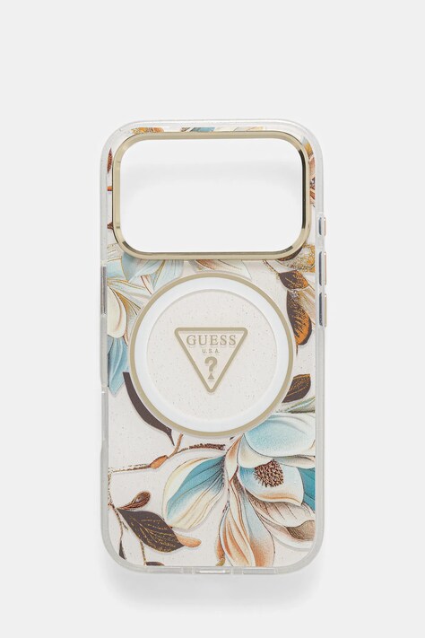 Puzdro na mobil Guess iPhone 17 Pro biela farba, GUHMP17LHFLPEDH