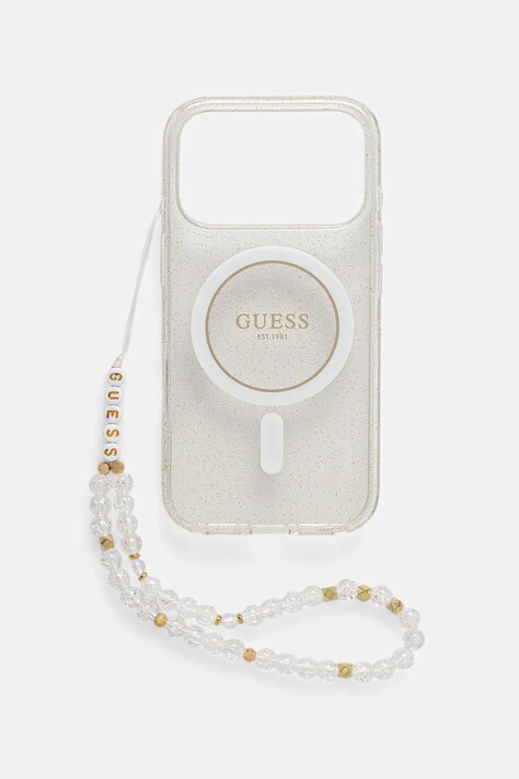 Puzdro na mobil Guess iPhone 17 Pro priehľadná farba, GUHMP17LHGCRELST