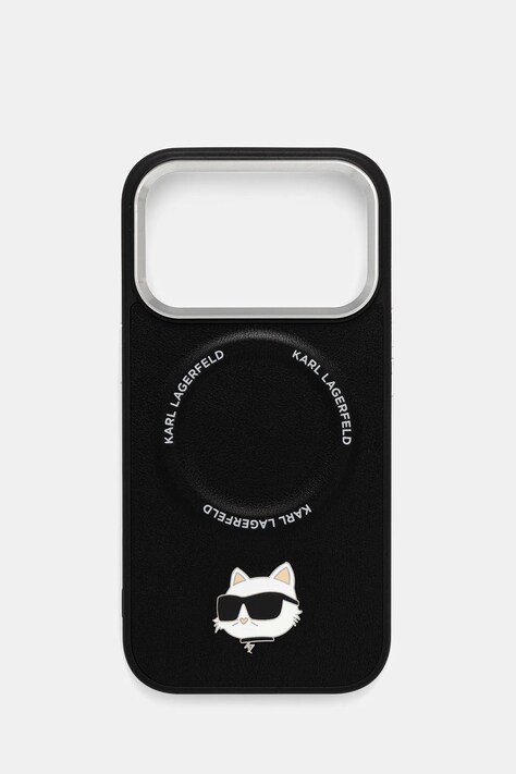 Puzdro na mobil Karl Lagerfeld iPhone 17 Pro čierna farba, KLHMP17LPSMLRCHK