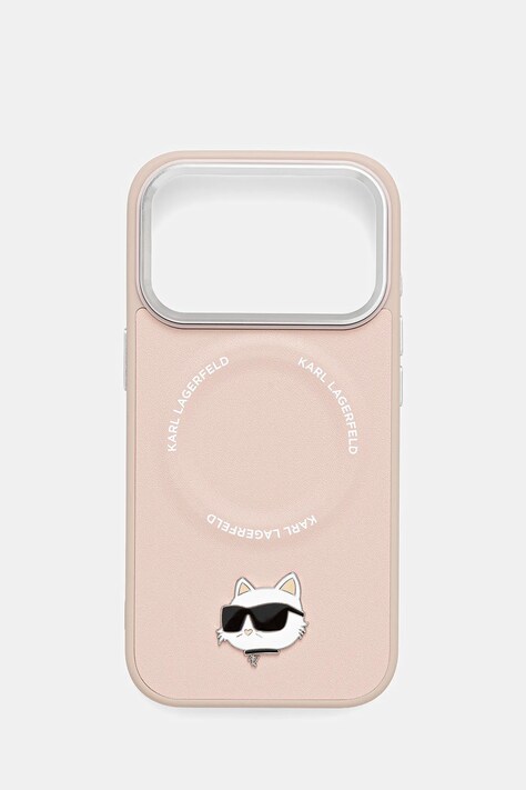 Puzdro na mobil Karl Lagerfeld iPhone 17 Pro ružová farba, KLHMP17LPSMLRCHP