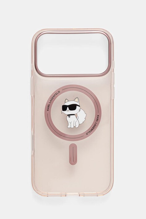 Karl Lagerfeld husă pentru telefon iPhone 17 Pro Max culoarea roz, KLHMP17XHFCCNOP