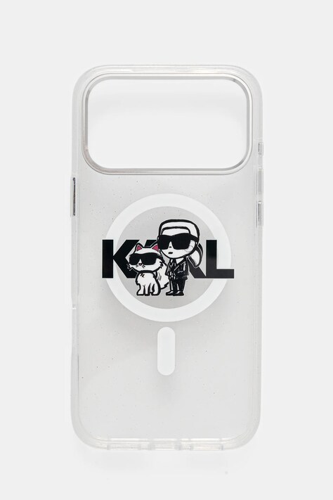 Karl Lagerfeld etui na telefon iPhone 17 Pro Max kolor srebrny KLHMP17XHGKCGKBT