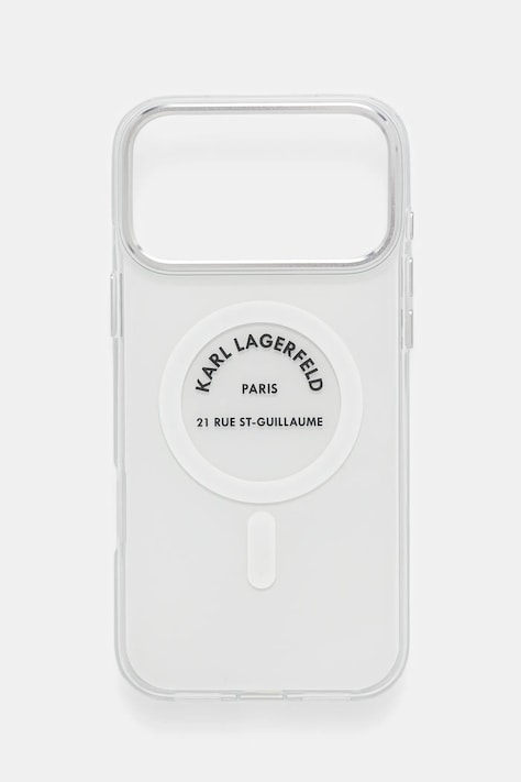 Кейс за телефон Karl Lagerfeld iPhone 17 Pro Max в прозрачен цвят KLHMP17XHKRSGPT