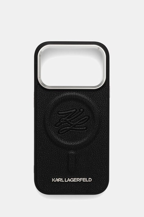 Puzdro na mobil Karl Lagerfeld iPhone 17 Pro čierna farba, KLHMP17LPGFKLRDK