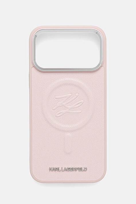 Puzdro na mobil Karl Lagerfeld iPhone 17 Pro Max ružová farba, KLHMP17XPGFKLRDP