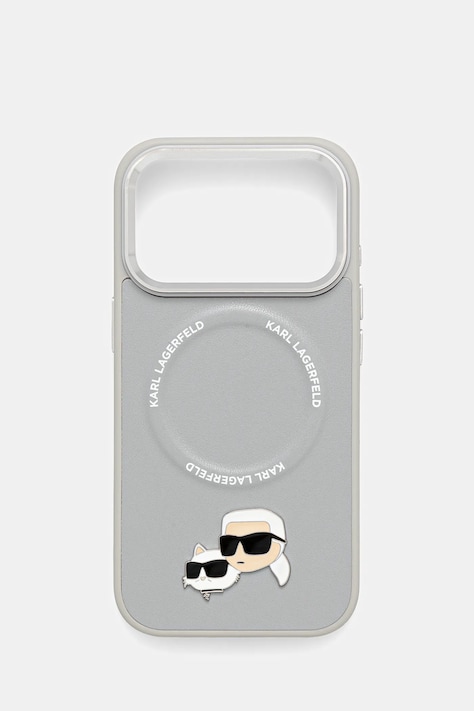 Θήκη κινητού Karl Lagerfeld iPhone 17 Pro χρώμα: γκρι, KLHMP17LPSMLRKCG