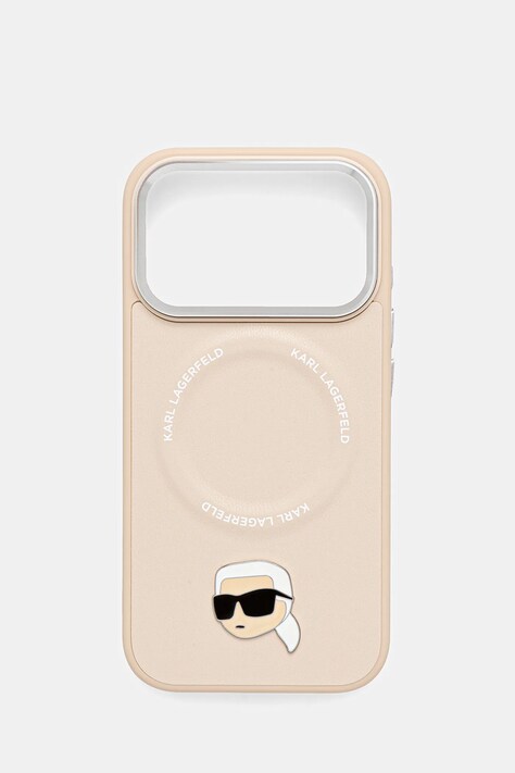 Karl Lagerfeld etui na telefon iPhone 17 Pro kolor beżowy KLHMP17LPSMLRKLE