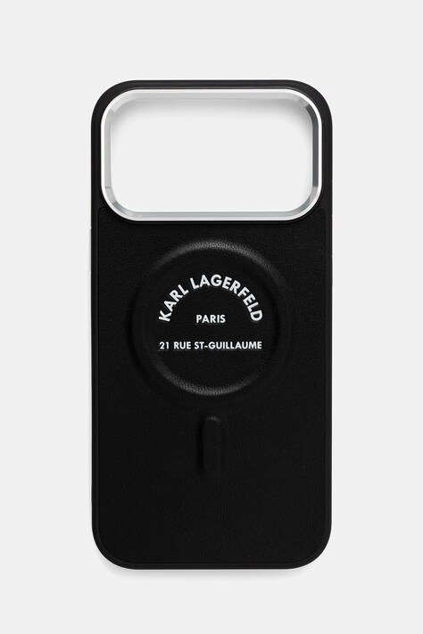 Karl Lagerfeld husă pentru telefon iPhone 17 Pro Max culoarea negru, KLHMP17XPSKRSGEK