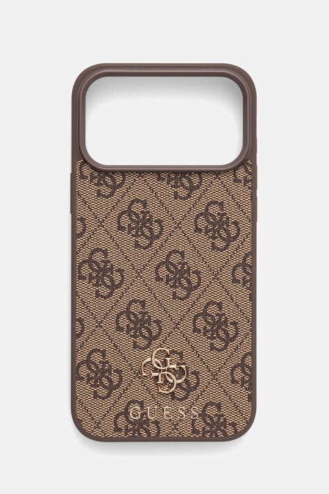 Guess etui na telefon iPhone 17 Pro Max kolor brązowy GUHMP17XP4SM4MW